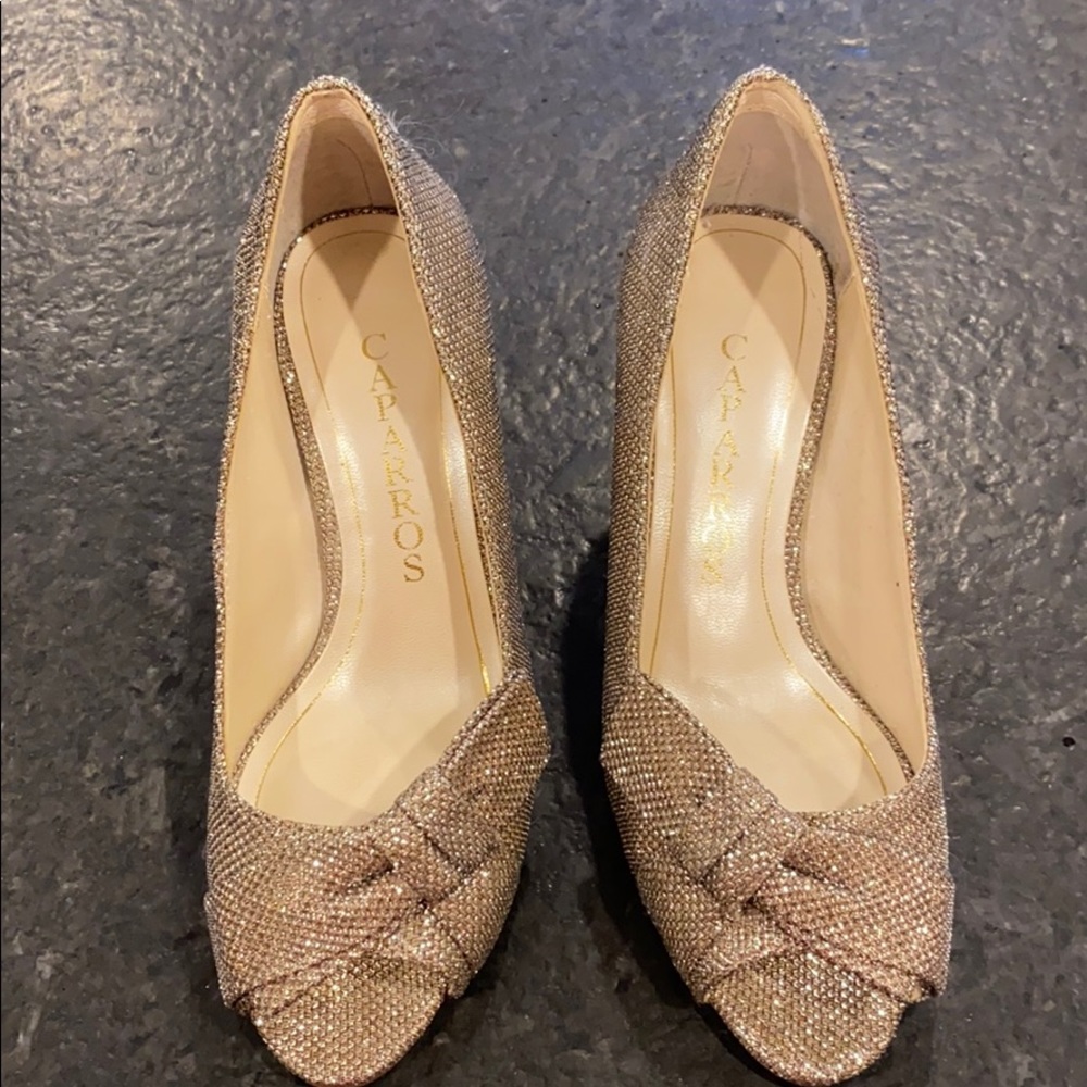 Silver sparkle heels